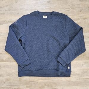 Marine Layer Men's Diamond Kint Quilted Crewneck Navy Blue Sweatshirt XL